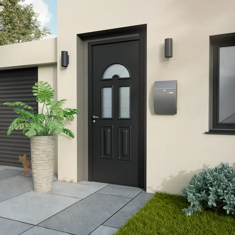 Bloc-porte de maison vitré et blindé